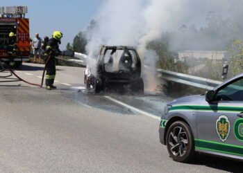 Smart destruído pelas chamas em fafe